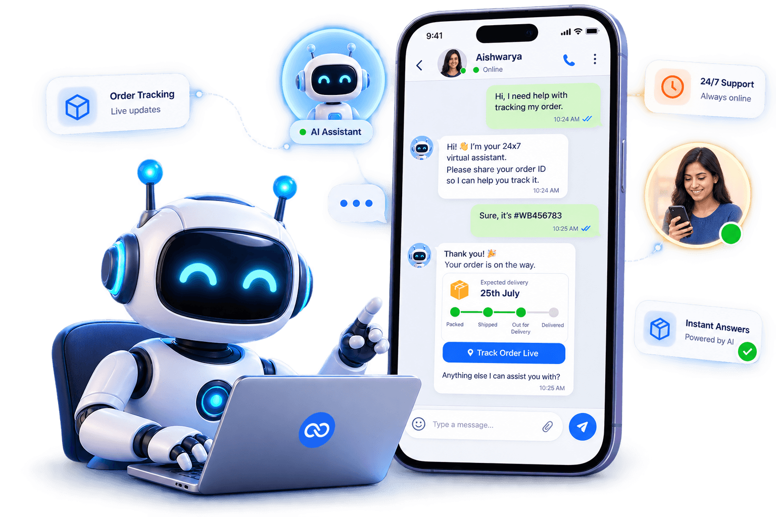 Boomly AI assistant on WhatsApp