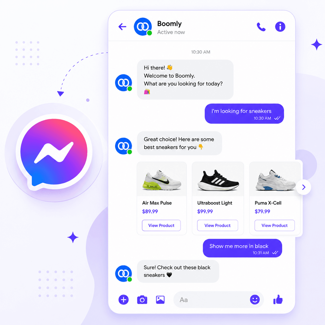 Facebook Messenger automation with Boomly